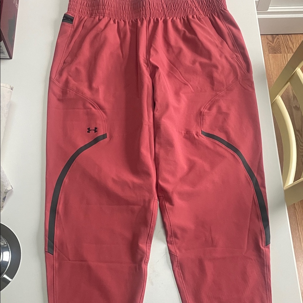 Under Armour Coral Joggers with Black Detailing Waist across 17”, Length 36”